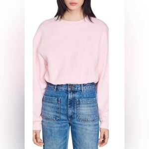 NWT Sandro Jiya Cropped Sweatshirt in Pink